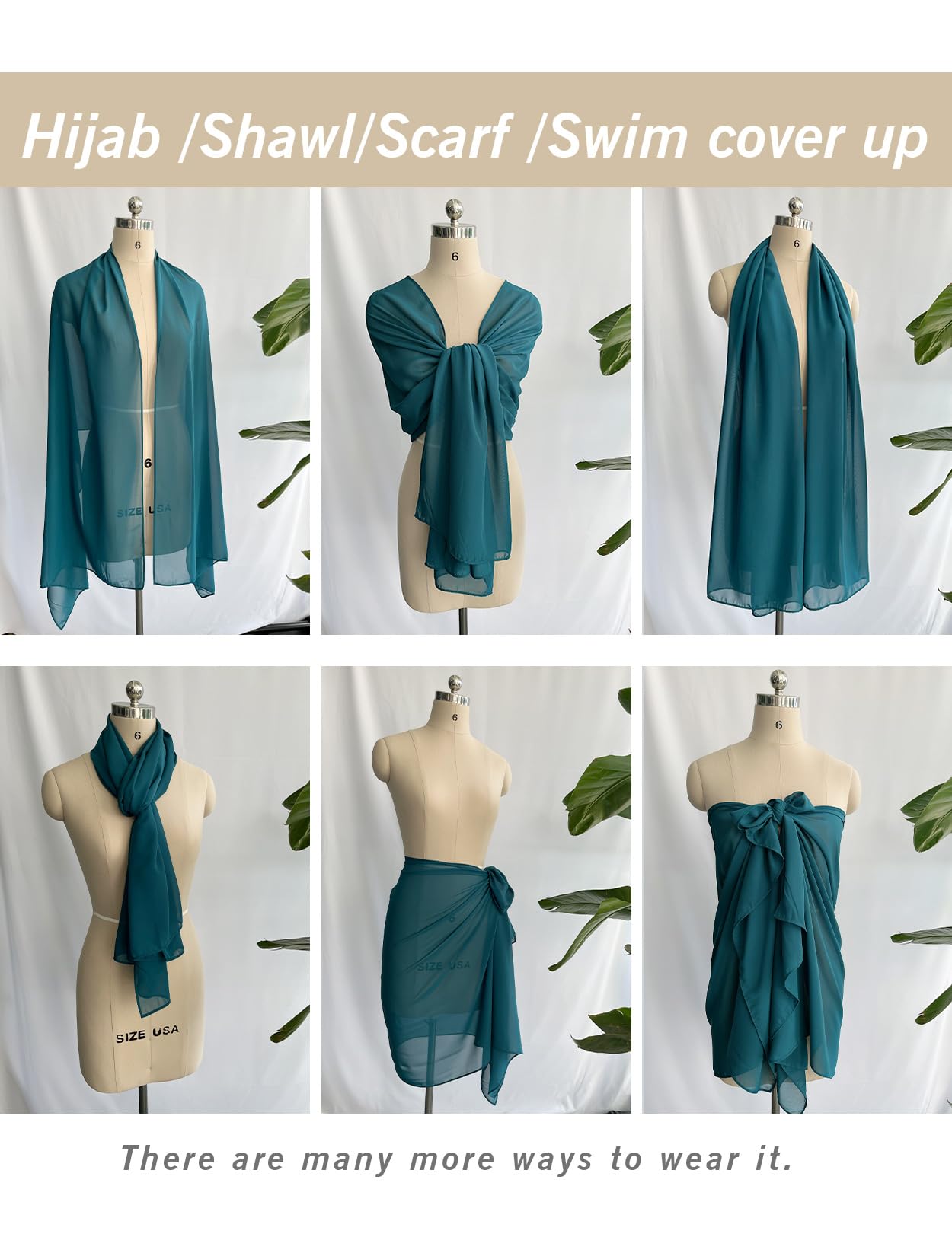 Elegant Women's Chiffon Shawls & Wraps - Lightweight Pashmina Scarves for Weddings, Evening Dresses, Beach Cover Ups & Travel Accessories | Perfect for Parties, Vacations & Special Occasions