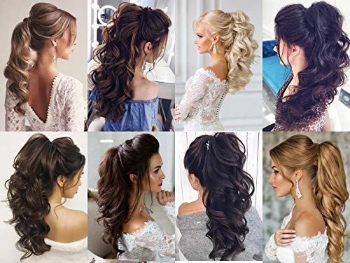 Clip-in Ponytail Hair Extension with Claw Clip - Natural Looking Hairpiece for Instant Volume & Length - Perfect for Parties, Weddings & Everyday Styling