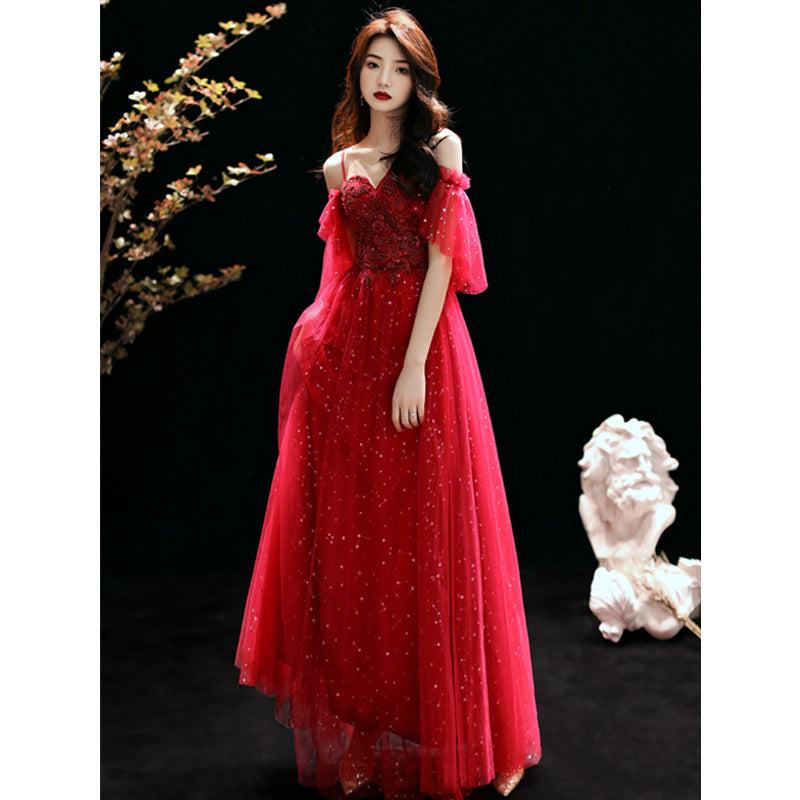 Elegant Off Shoulder A-Line Tulle Prom Dress - Shiny Evening Party Gown for Women | Perfect for Homecoming, Quinceañera & Formal Events