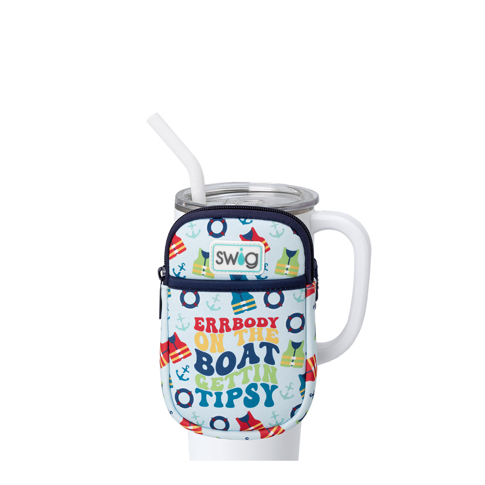 Errbody On The Boat Mega Mug Pouch - Large Insulated Cup Holder for Travel, Beach & Boat Trips - Perfect for Drinks, Snacks & Essentials
