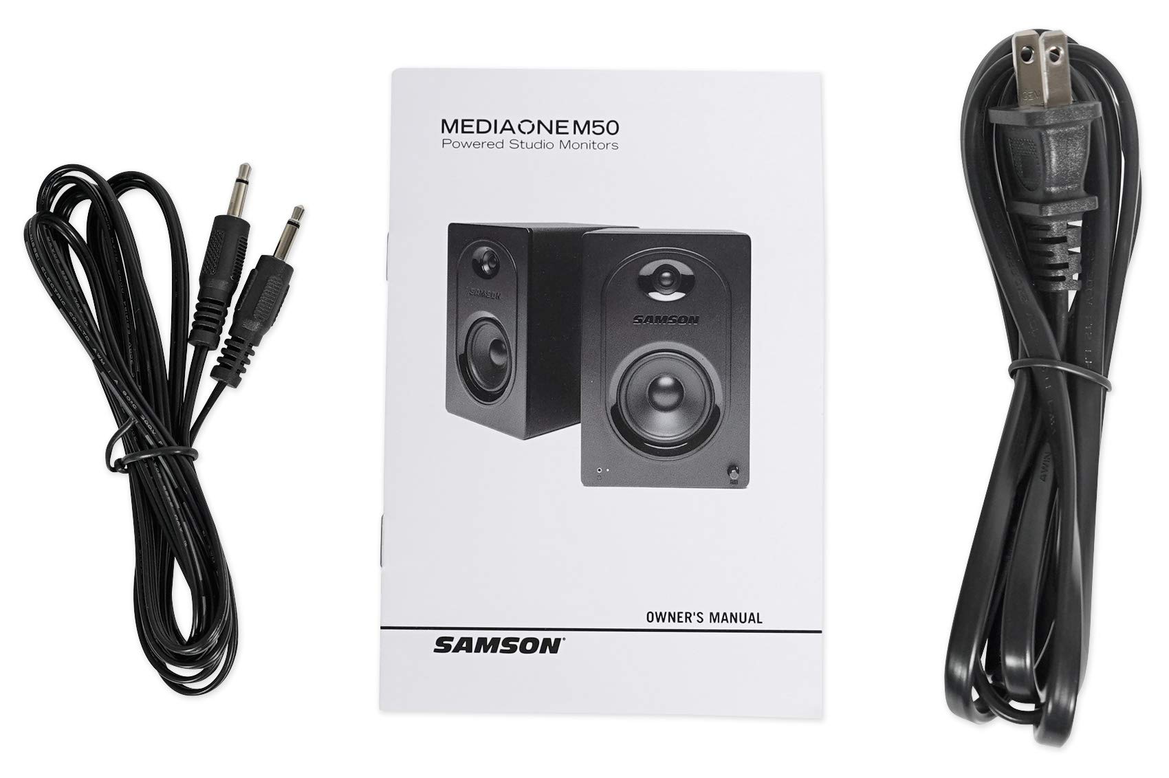 Samson M50 5-Inch Powered Studio Monitor Speakers - Professional Studio Reference Monitors for Music Production, Podcasting & Home Recording - Perfect for Home Studios, Podcast Setups & Computer Audio