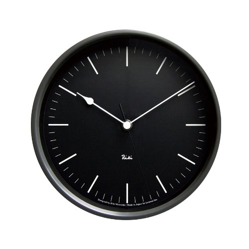 Remnos WR08-24 BK Analog Wall Clock - Lemnos Radio Clock with LIKI Steel Frame, Black Aluminum Design for Home, Office & Bedroom Decor