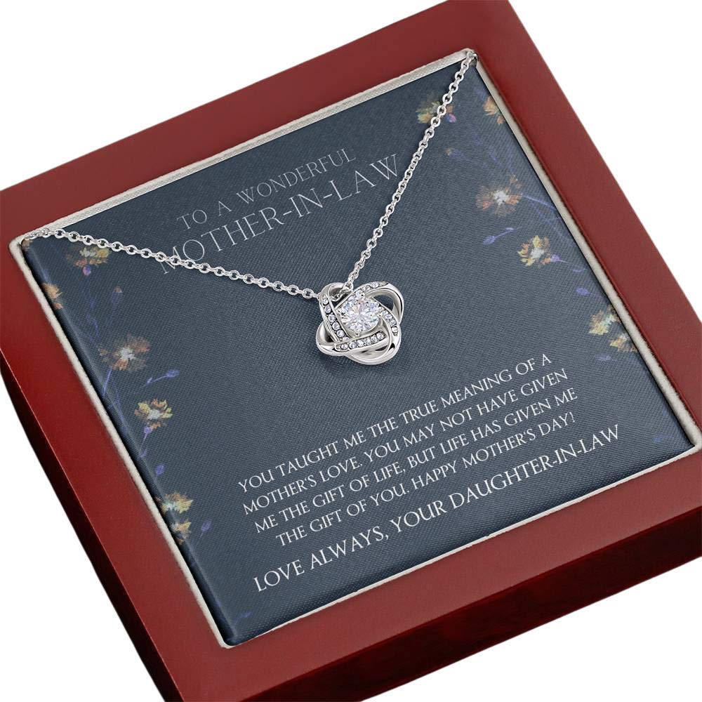 Tek Weh Mother's Love Knot Necklace - Elegant Jewelry Gift for Mother's Day, Mother of the Groom, Mother-in-Law & Daughter-in-Law | Perfect Birthday Present from Bride | Heartfelt Keepsake for Weddings, Anniversaries & Special Occasions