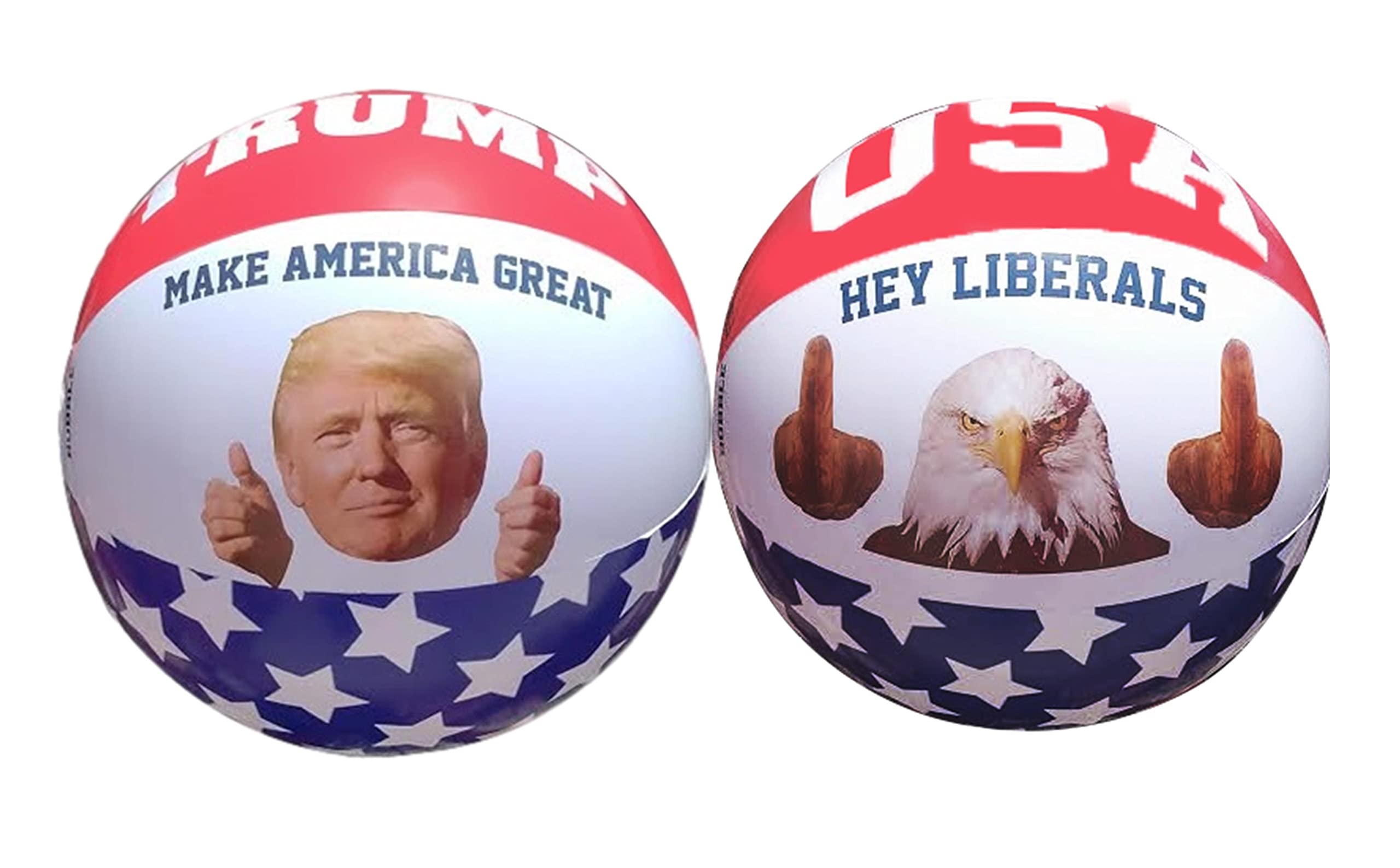 USA Patriotic Beach Balls 2-Pack - Red White & Blue Pool Toys for Summer Fun