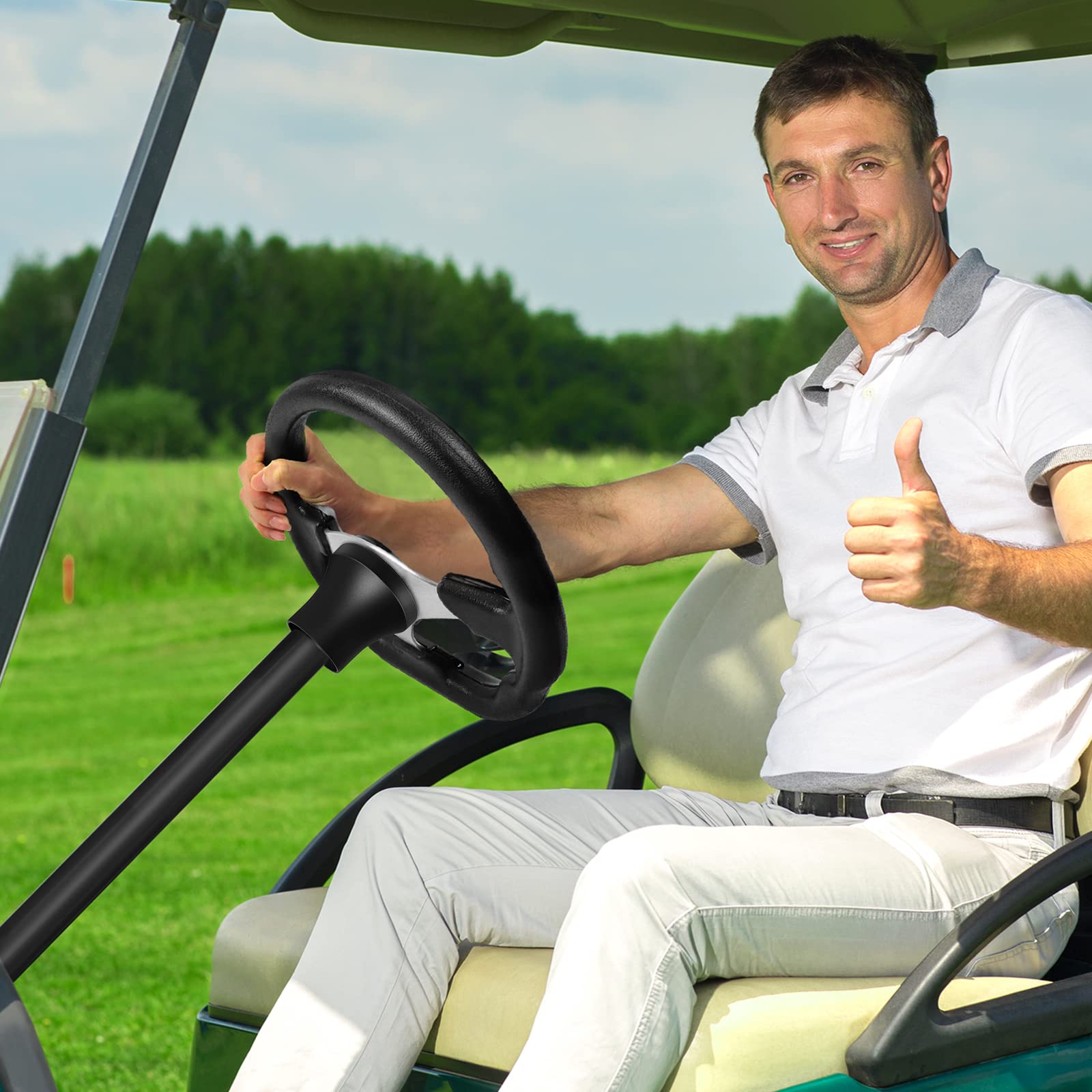EZGO TXT & RXV Golf Cart Steering Wheel Adapter - Black Universal Golf Cart Accessories for Easy Installation - Perfect for Upgrading & Customizing Your Golf Cart