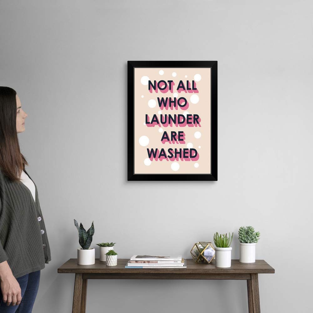 Black Framed Laundry Typography Art Print - Modern Home Decor for Living Room, Bedroom & Office Wall Art