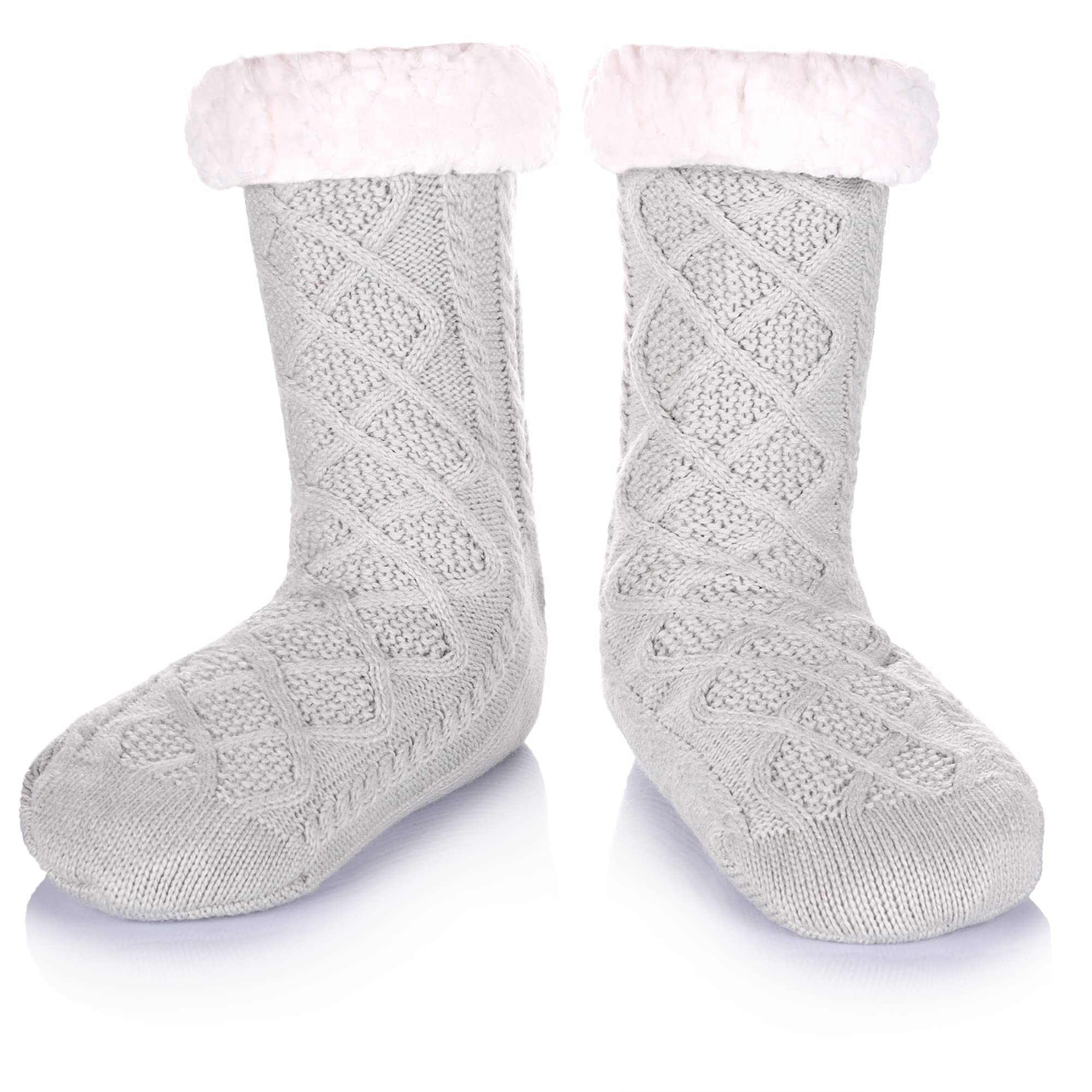 Men's Fleece Lined Thick Winter Slipper Socks - Cozy Non-Slip Fuzzy Home & Sleeping Socks for Cold Weather Comfort - Perfect for Indoor Lounging, Bedtime & Winter Relaxation