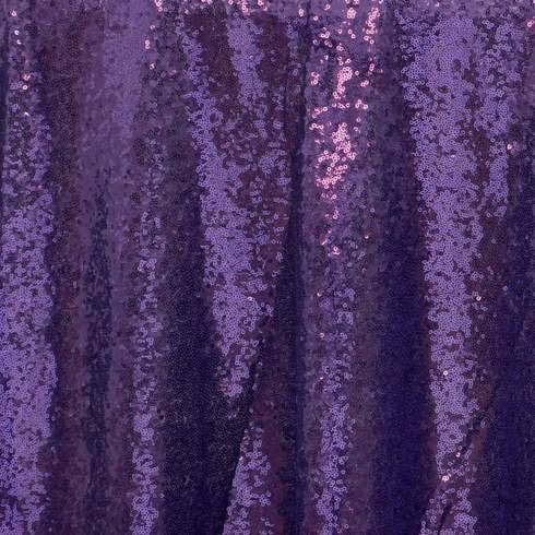 120 Inch Sequin Round Tablecloth - Big Payette Purple Premium Quality for Wedding, Birthday, Christmas Party & Hall Decoration | Elegant Dining & Event Table Cover