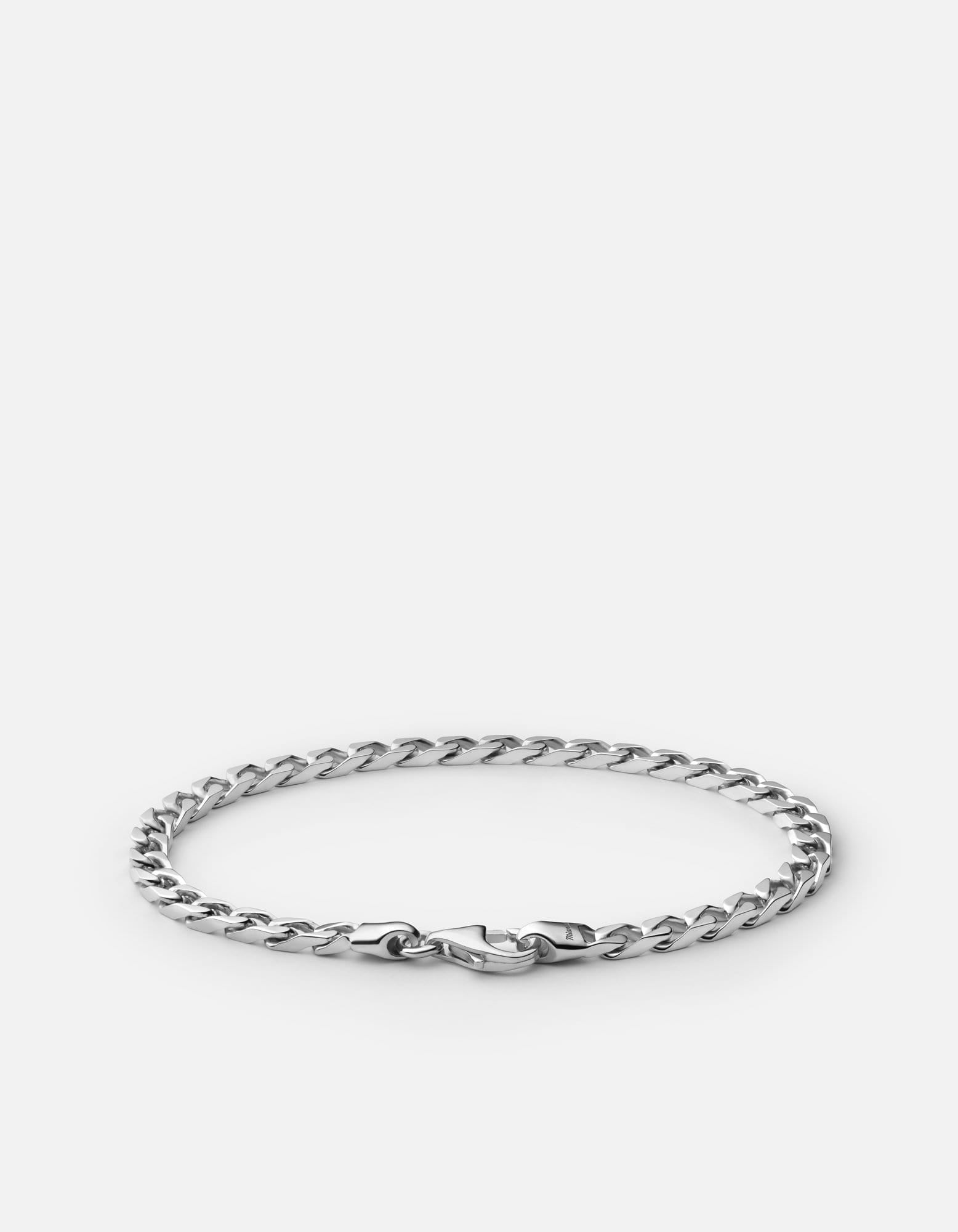 4mm Cuban Link Chain Bracelet for Men & Women - 925 Sterling Silver Unisex Jewelry - Perfect for Casual Wear, Gifts & Special Occasions