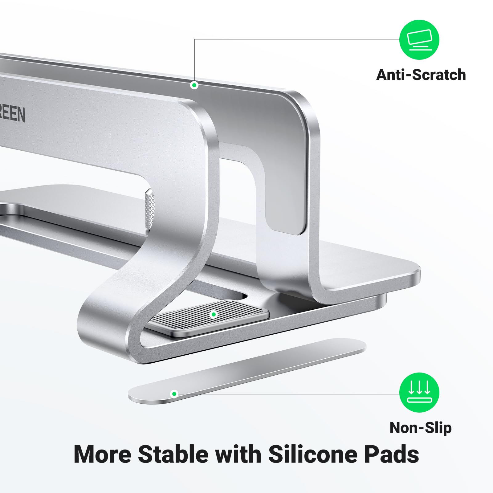 UGREEN Adjustable Vertical Laptop Stand Holder - Aluminum Desktop Organizer for MacBook Pro/Air & 17.3