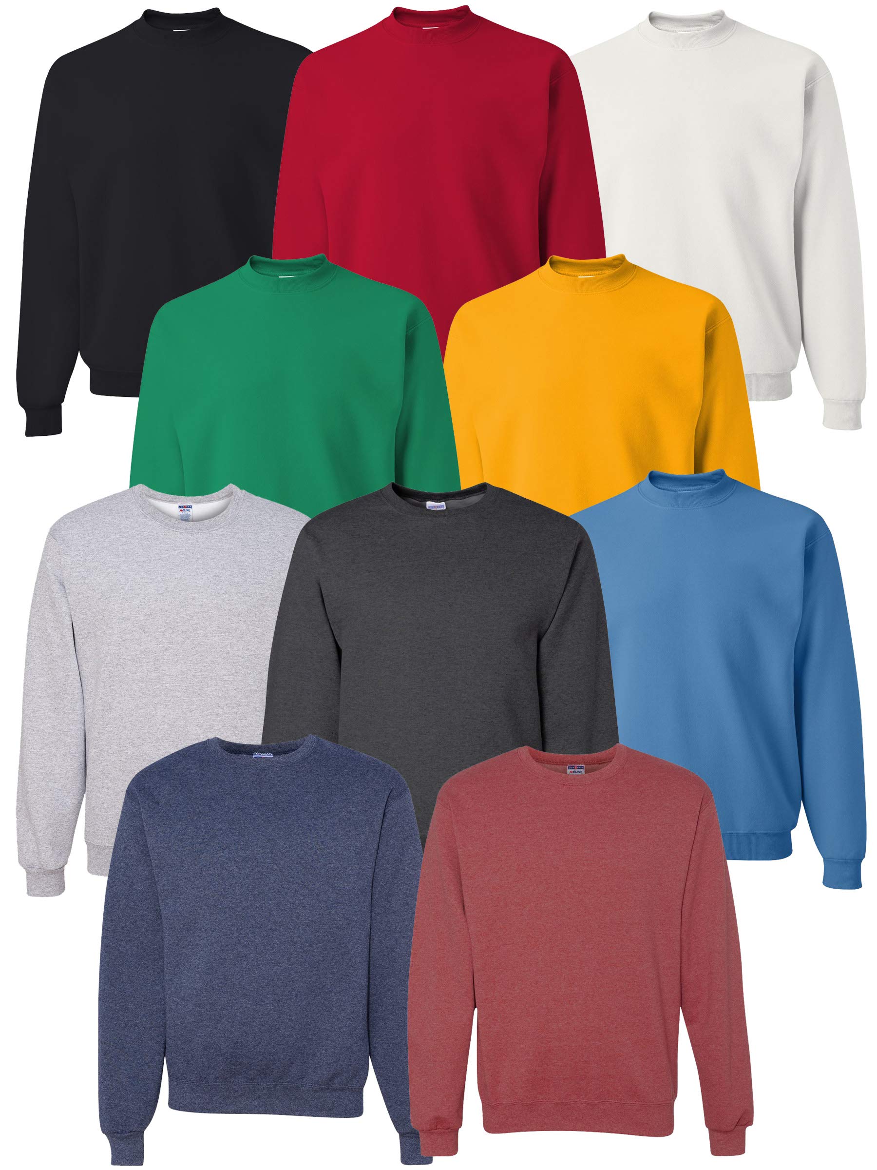 Tee Miracle Multipack Bundle - Unisex 562MR Bulk Crewneck Sweatshirts (3/6/10 Pack) - Custom Color Assortment for Casual Wear & Group Outfits