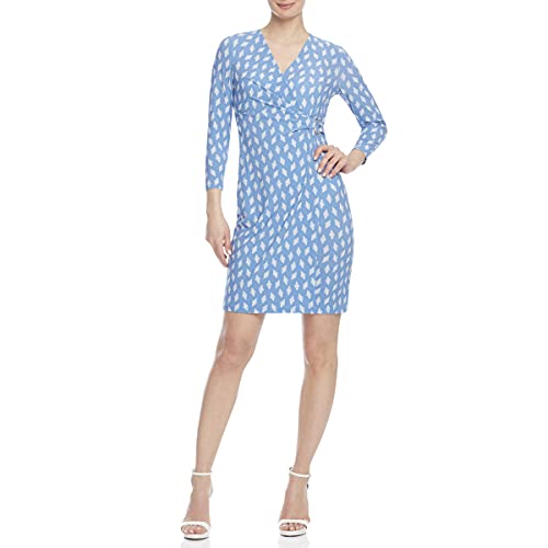 Anne Klein Women's Signature Wrap Dress - Elegant Floral Print, V-Neck & Belted Waist for Office, Party & Special Occasions
