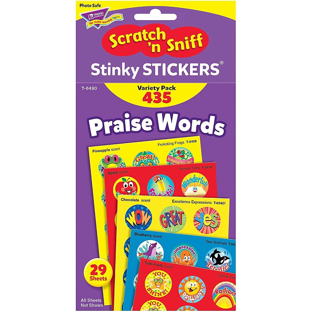 Trend Stinky Stickers Variety Pack - 432 Fun & Smelly Stickers (8 Packs) - Perfect for Kids' Scrapbooking, Reward Incentives & Classroom Activities