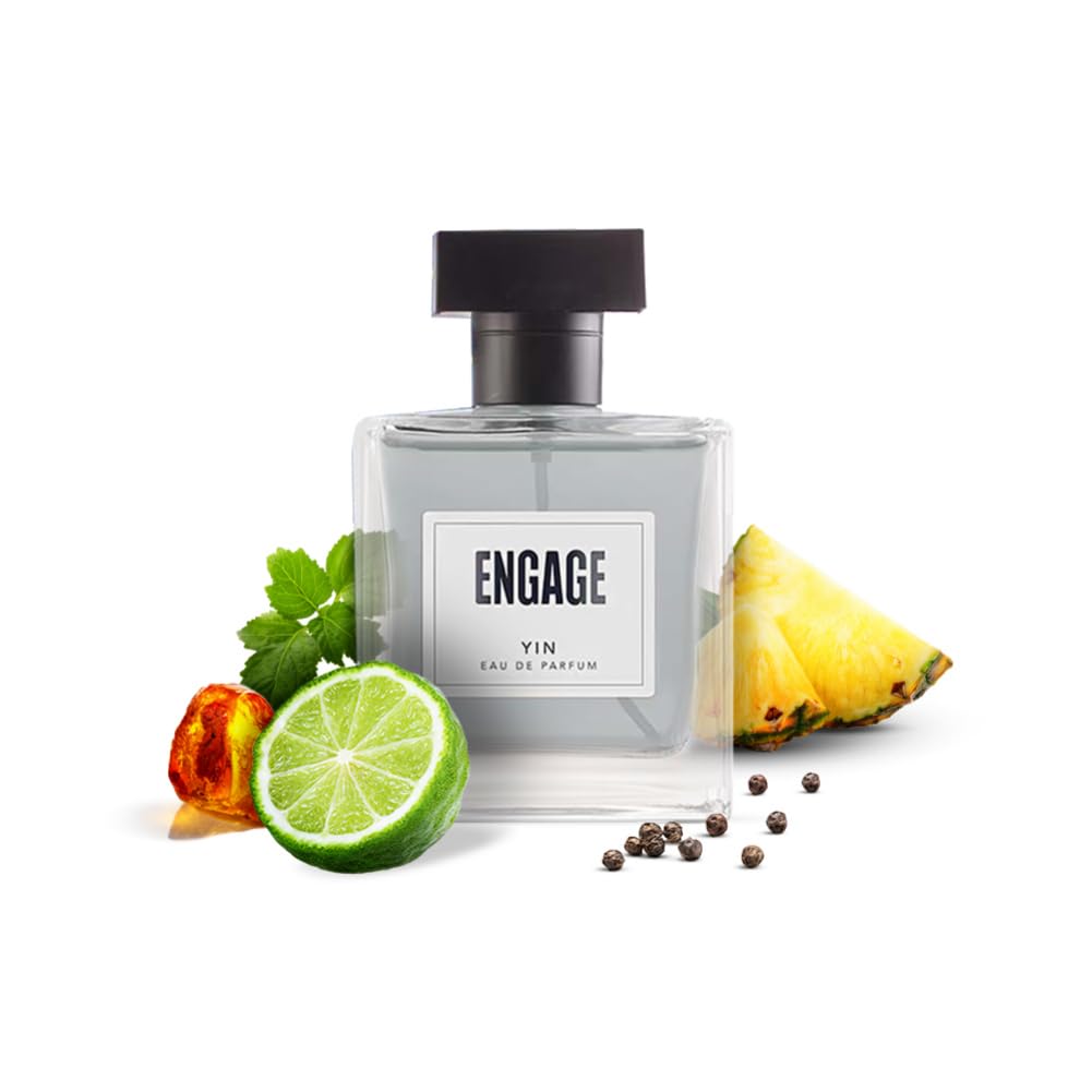 Engage Yin Perfume for Men - Long Lasting Spicy Woody Cologne | 100ml Eau de Toilette | Free Tester Included | Perfect Gift for Him | Office, Date Night & Special Occasions