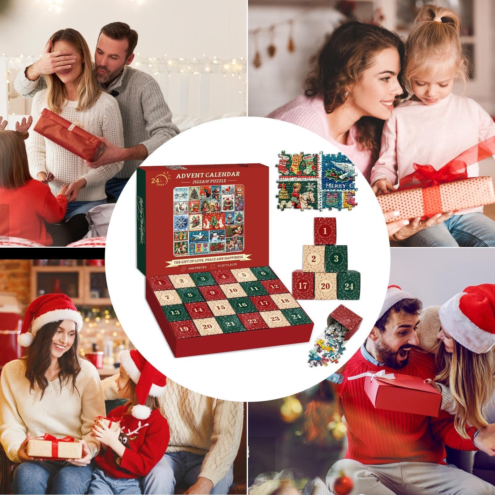 Christmas Countdown Puzzle, Advent Calendar Puzzle 1000 Pieces | Holiday Puzzle for Home Decor, Christmas Gifts, Family Activities & Festive Fun | Perfect for Countdown to Christmas, Family Bonding & Seasonal Decorations