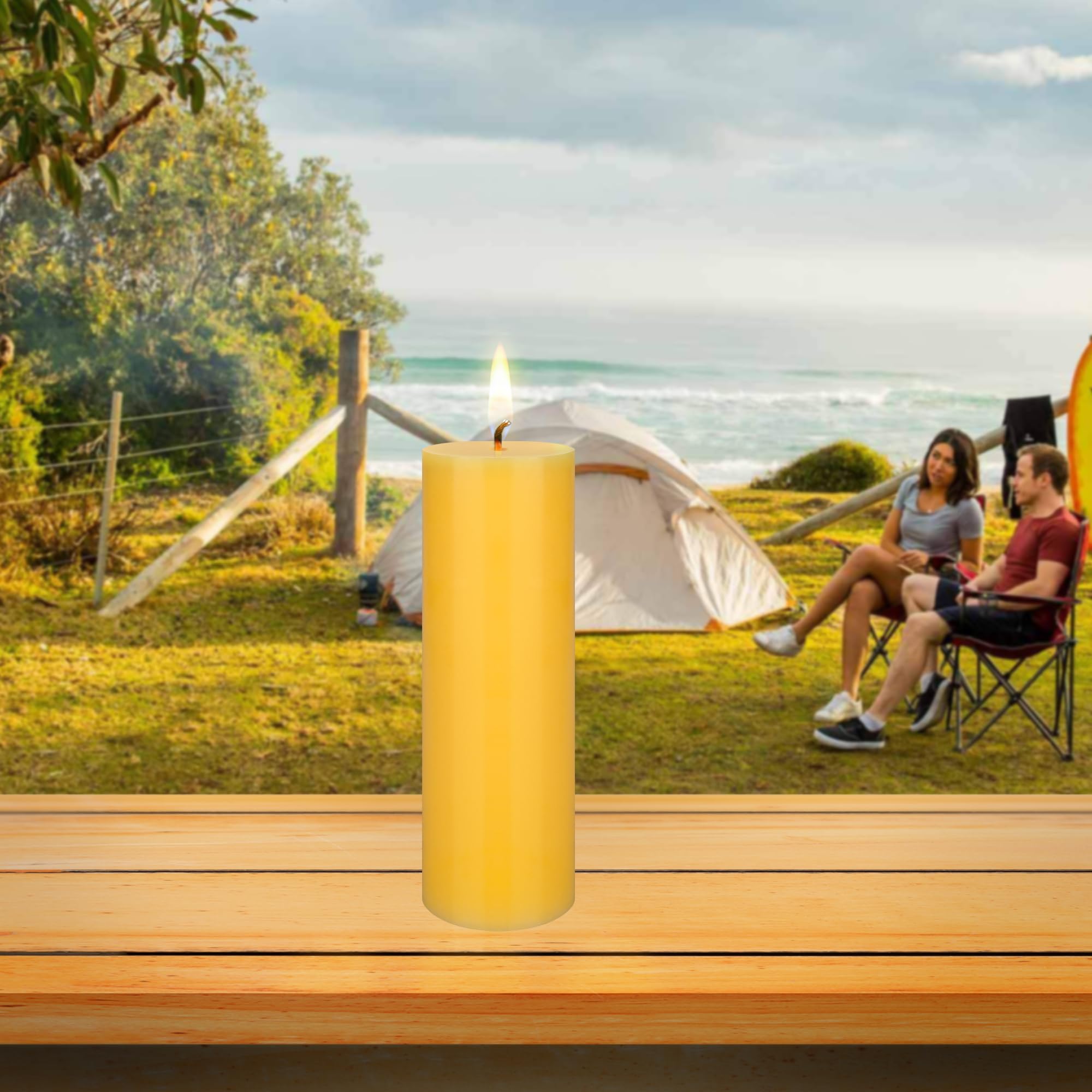 3-Pack Mega Scented Citronella Pillar Candles - 3