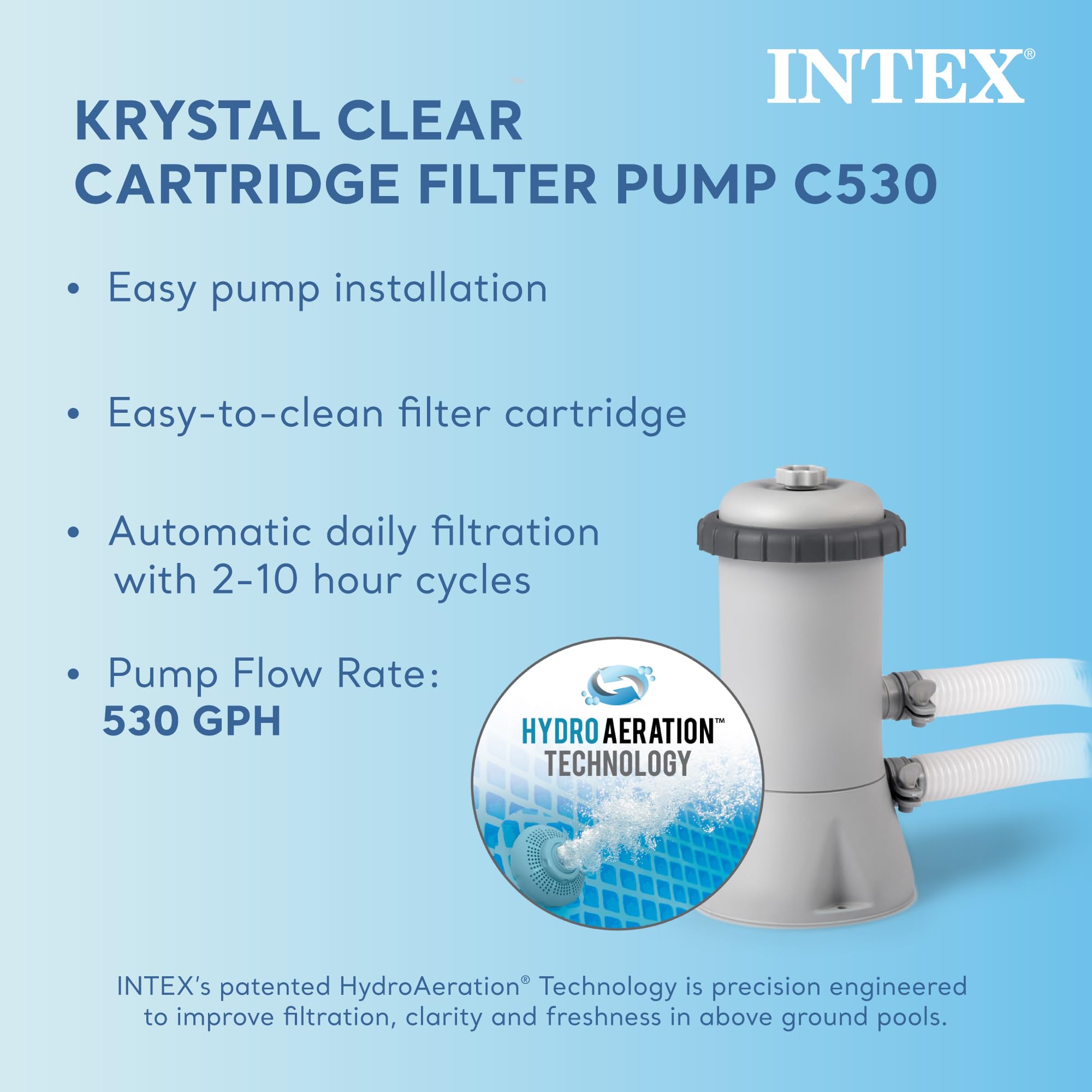 INTEX 28211EH 12ft x 30in Metal Frame Above Ground Swimming Pool Set with 530 GPH Cartridge Filter Pump - Durable Puncture-Resistant & Rust-Resistant Material - 1718 Gallon Capacity - Perfect for Backyard, Family Fun, and Summer Outdoor Activities