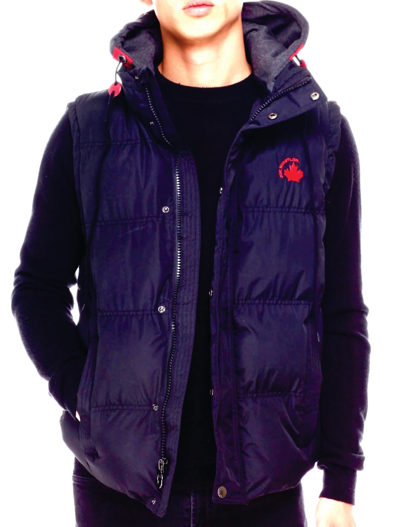 Men's Heavyweight Water-Resistant Puffer Vest with Fleece Hood - Winter Outdoor Hiking, Camping & Casual Wear
