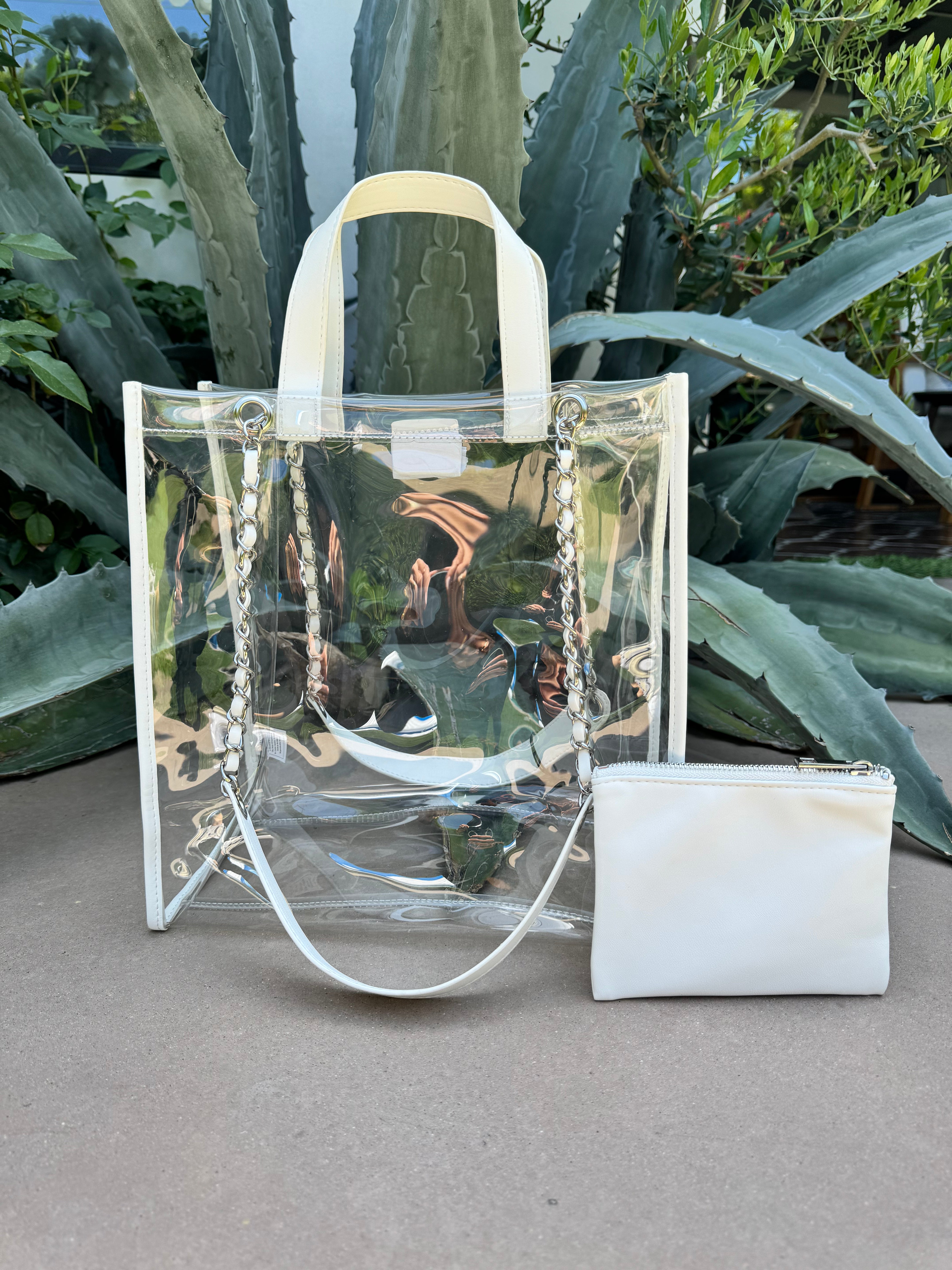 Emilia Tote Bag - Large Stadium Approved Clear Bag for Women, Perfect for Concerts, Sports Games, and Events