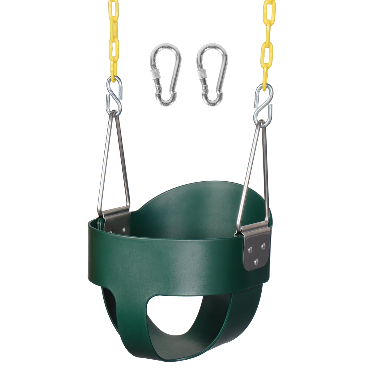 DECORLIFE Toddler Swing for Ages 1-3 | High Back Bucket Seat with 330lb Capacity | Outdoor Baby Swing with Safety Features & Plastic-Coated Chains | Perfect for Backyard, Playground, Garden & Park Playtime