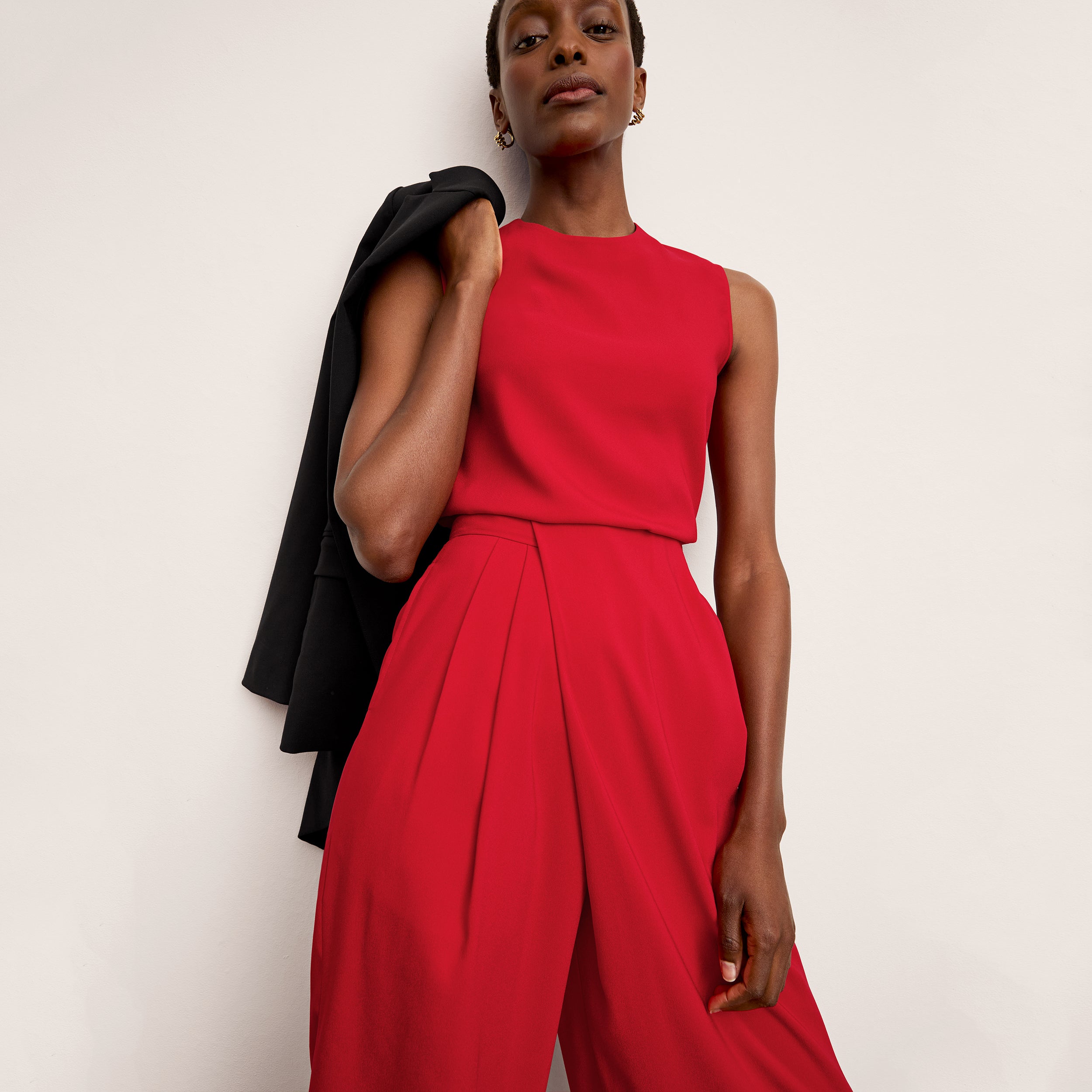 Conway Pant Eco Sateen Women's Trousers - Maraschino Red High-Waisted Work Pants for Office & Business Casual Wear