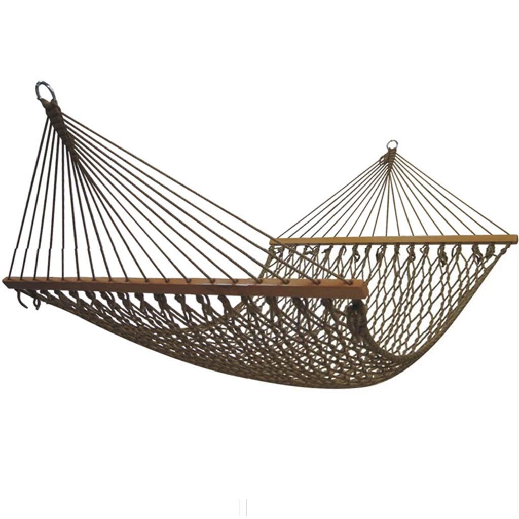 Premium Double Hammock for Outdoor & Indoor Use - 150kg Weight Capacity, Brown, 200x150cm - Perfect for Balcony, Garden, Patio, and Relaxation