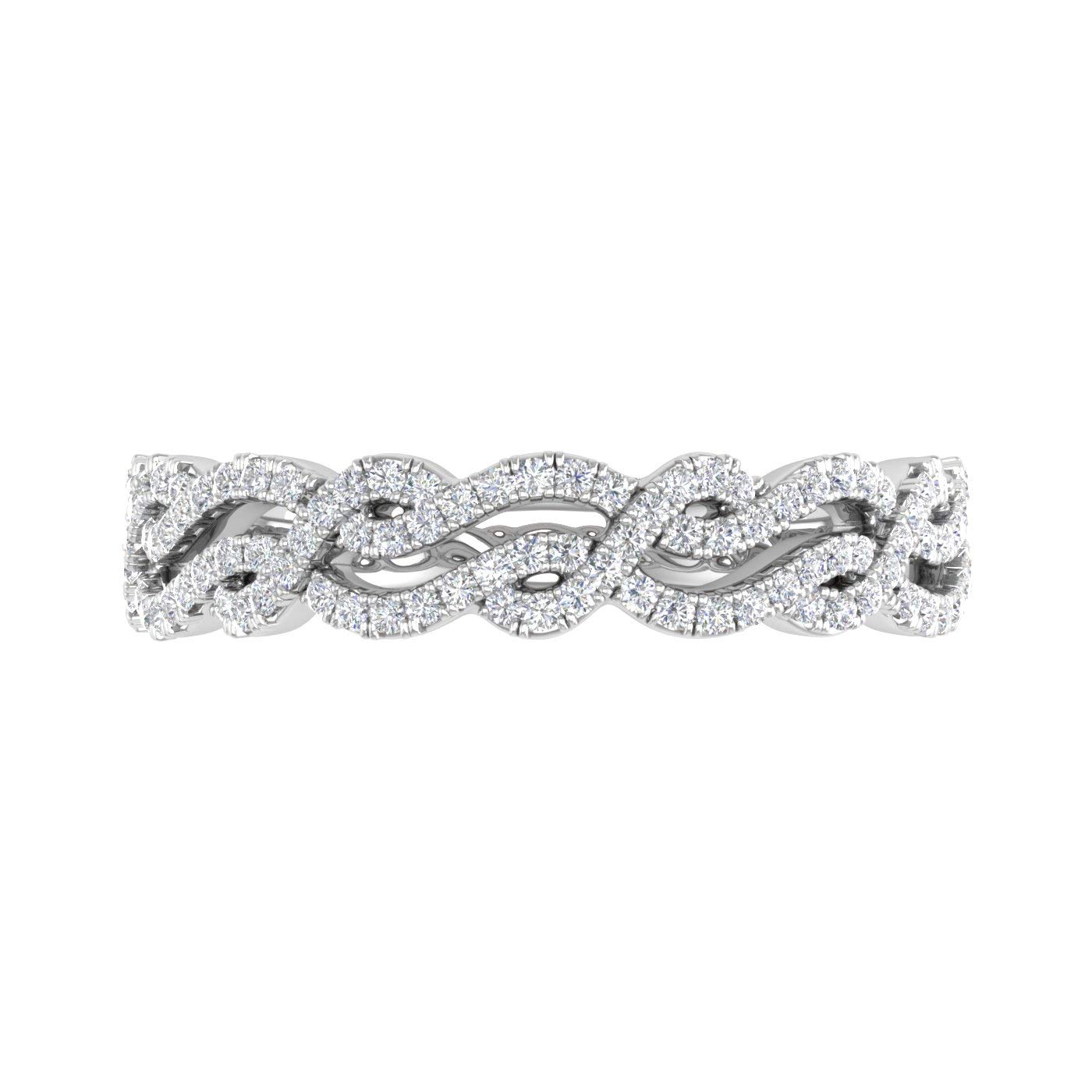 1/3 Carat Twisted Diamond Wedding Band Ring in 10K Gold - Elegant Bridal Jewelry for Women, Perfect for Engagement, Anniversary & Special Occasions