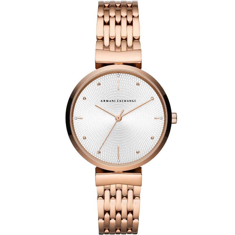 ARMANI EXCHANGE ZOE AX5901 Women's Stainless Steel Watch with Leather Strap - Elegant Dress Watch for Women, Perfect for Office, Party & Everyday Wear