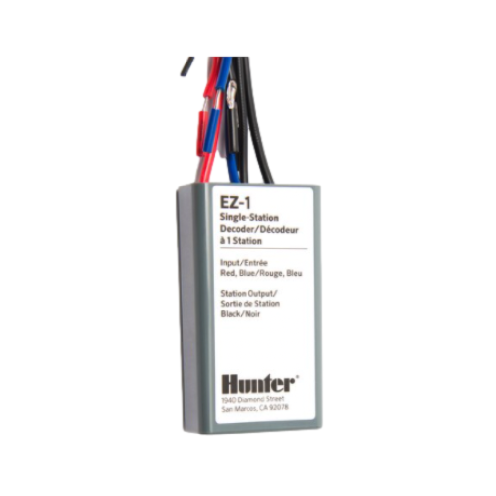 Hunter EZ 1 Single Station Irrigation Decoder with Status LED - Smart Lawn Watering Controller for Home & Garden Landscaping