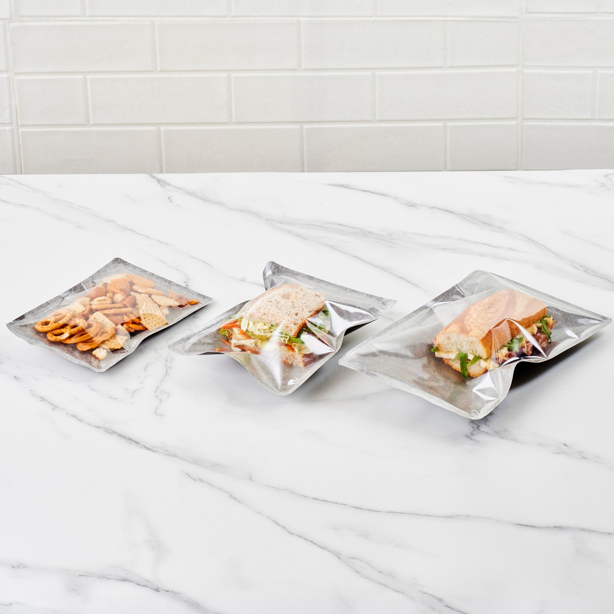 Black Plastic Large Sandwich & Snack Bags - Heat Sealable, 11.5