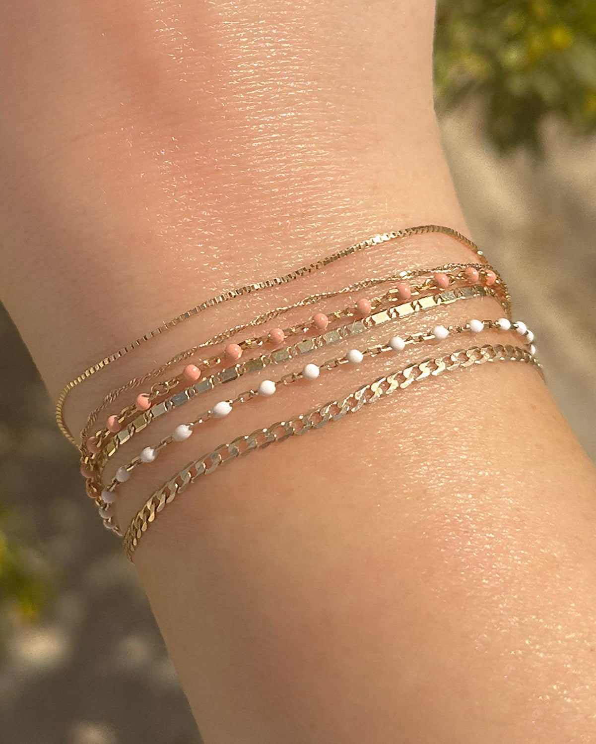 Peach Fuzz Candy Chain Bracelet for Women - Trendy Pastel Fashion Jewelry Gift for Girls - Perfect for Parties, Dating & Everyday Wear