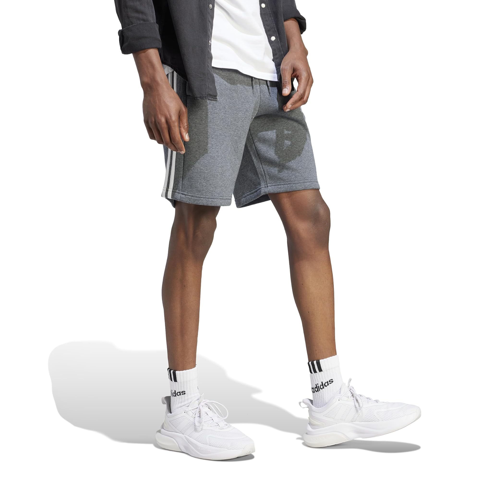 Adidas Men's Essentials 3-Stripes Fleece Shorts - Comfortable Athletic Shorts for Running, Gym & Casual Wear - Perfect for Workouts, Lounging & Summer Activities