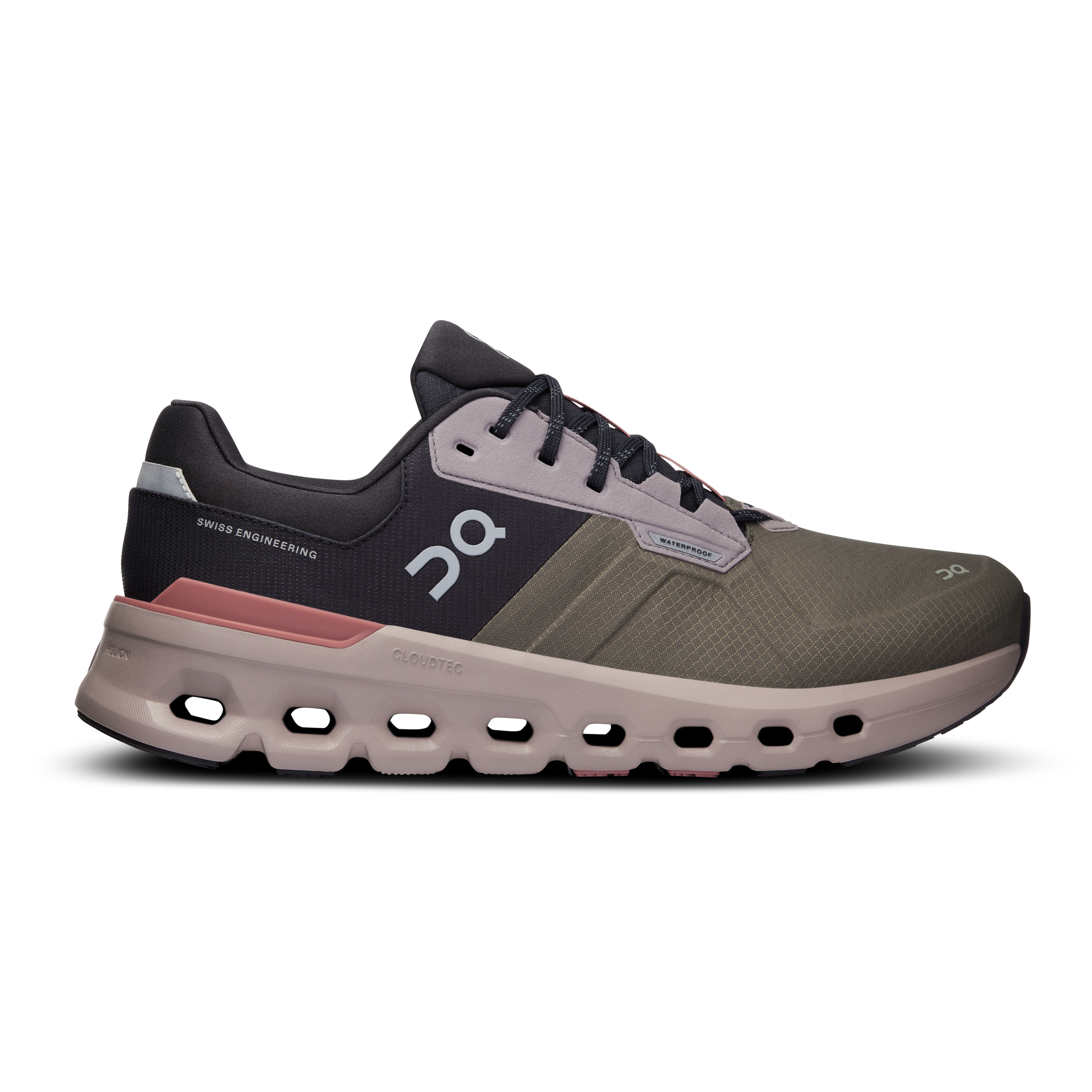 On Running Men's Cloudrunner 2 Waterproof Running Shoes - Olive/Mahogany | Lightweight & Breathable for Trail Running & Outdoor Activities