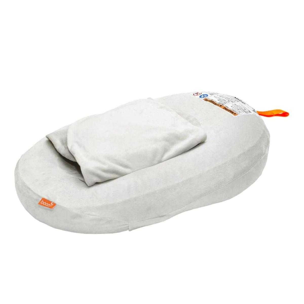 Boon Puff+ Inflatable Baby Bathtub with Wings - Soft Grey for Newborns & Toddlers | Safe Bath Time Fun for Home or Travel