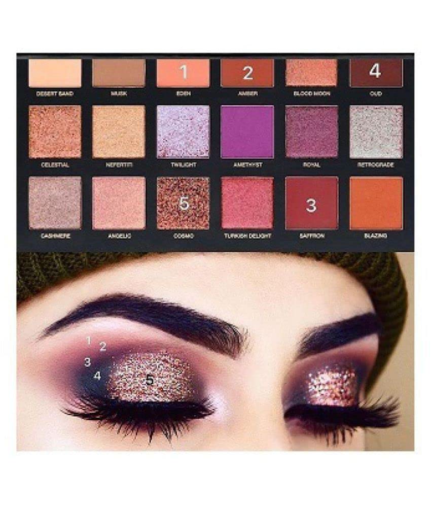 18-Shade Eyeshadow Palette with 7-Piece Makeup Brush Set & 6-in-1 Blender Sponge - Complete Makeup Kit for Women & Girls (Multicolor) - Perfect for Daily Wear, Parties & Professional Makeup Application