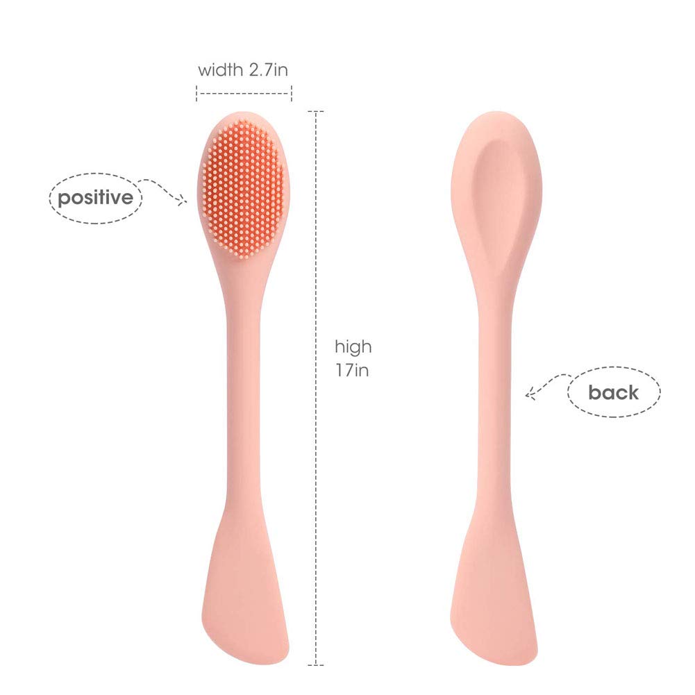 Double Head Silicone Face Mask Brush - 2-in-1 Makeup Applicator & Facial Cleansing Brush for Pore Cleaning, Skin Care & Beauty Routine - Perfect for Applying Masks, Serums & Exfoliating