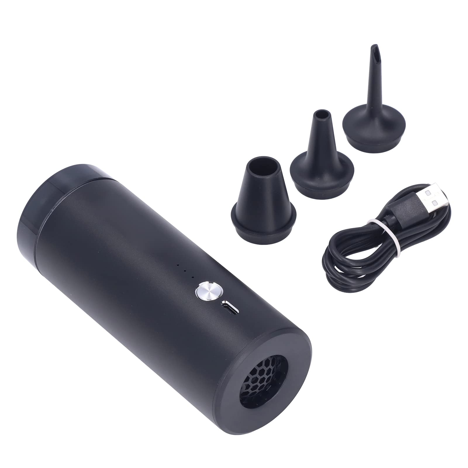 Portable Electric Air Pump with USB Charging - 2 Durable Nozzles for Inflating Bikes, Balls & Pool Floats - Perfect for Camping, Travel & Outdoor Activities