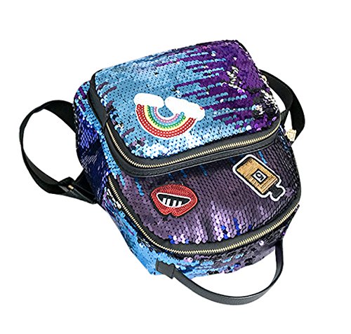 Aibearty Small Sequin Leather Backpack for Women - Stylish Casual Daypack for Work, School & Travel | Durable Vegan Leather Purse with Sparkly Rhinestones