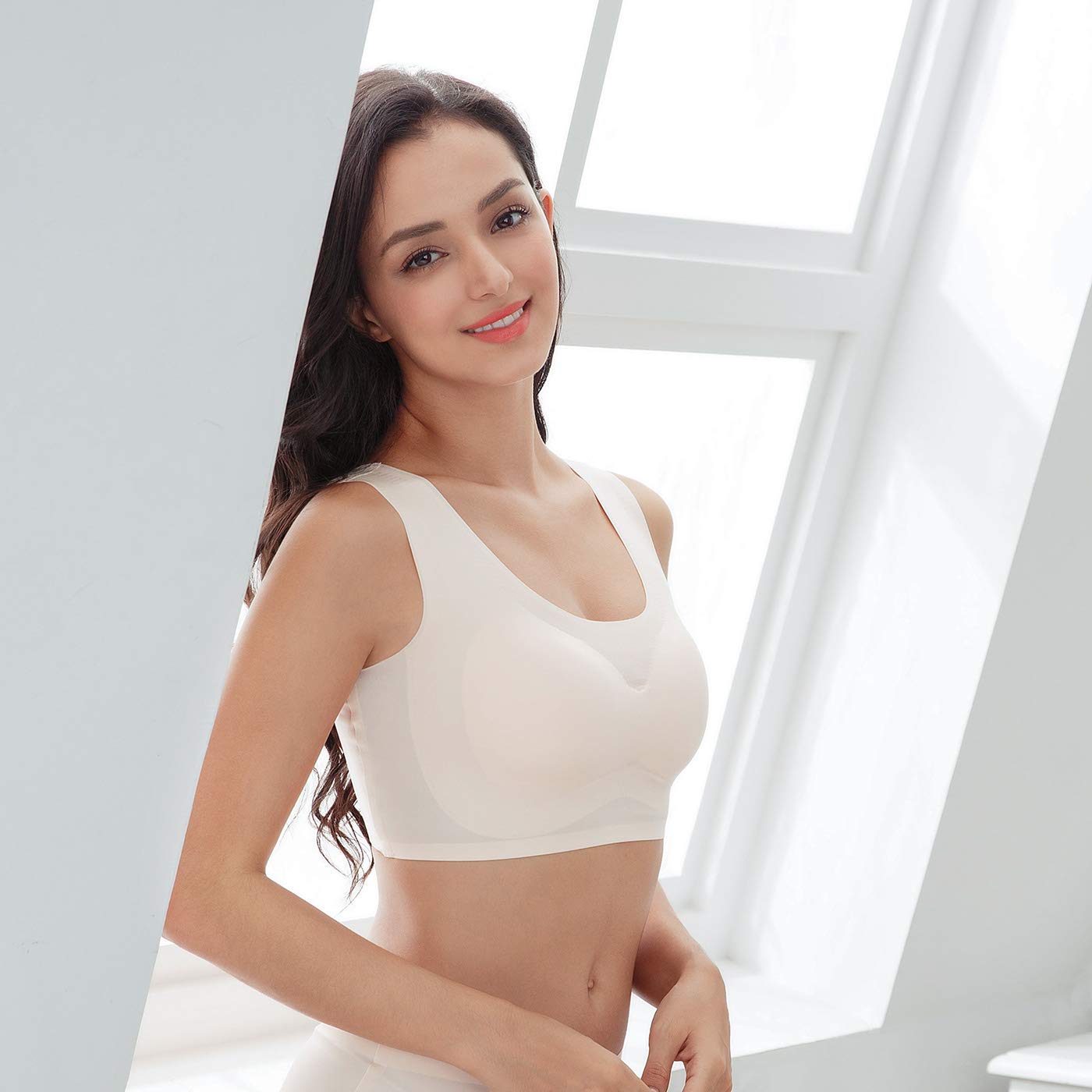 FEOYA Women's Sleep Bra Plus Size - Wireless Stretch Bralette for Sports & Comfort - Perfect for Yoga, Lounge & Nightwear