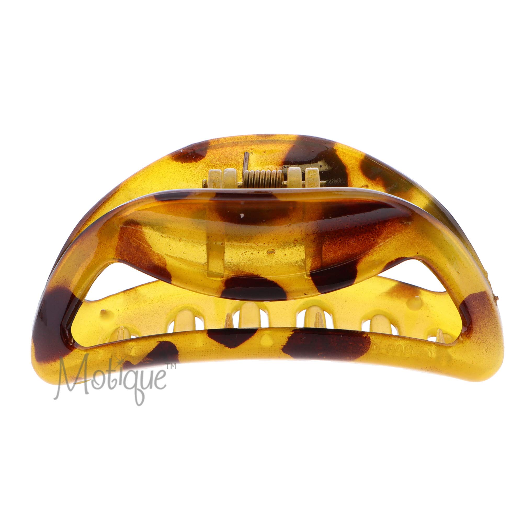 3.5 Inch Gold Leopard Print Acrylic Jaw Clip Hair Claw for Women - Perfect for Casual, Office, and Party Hairstyles