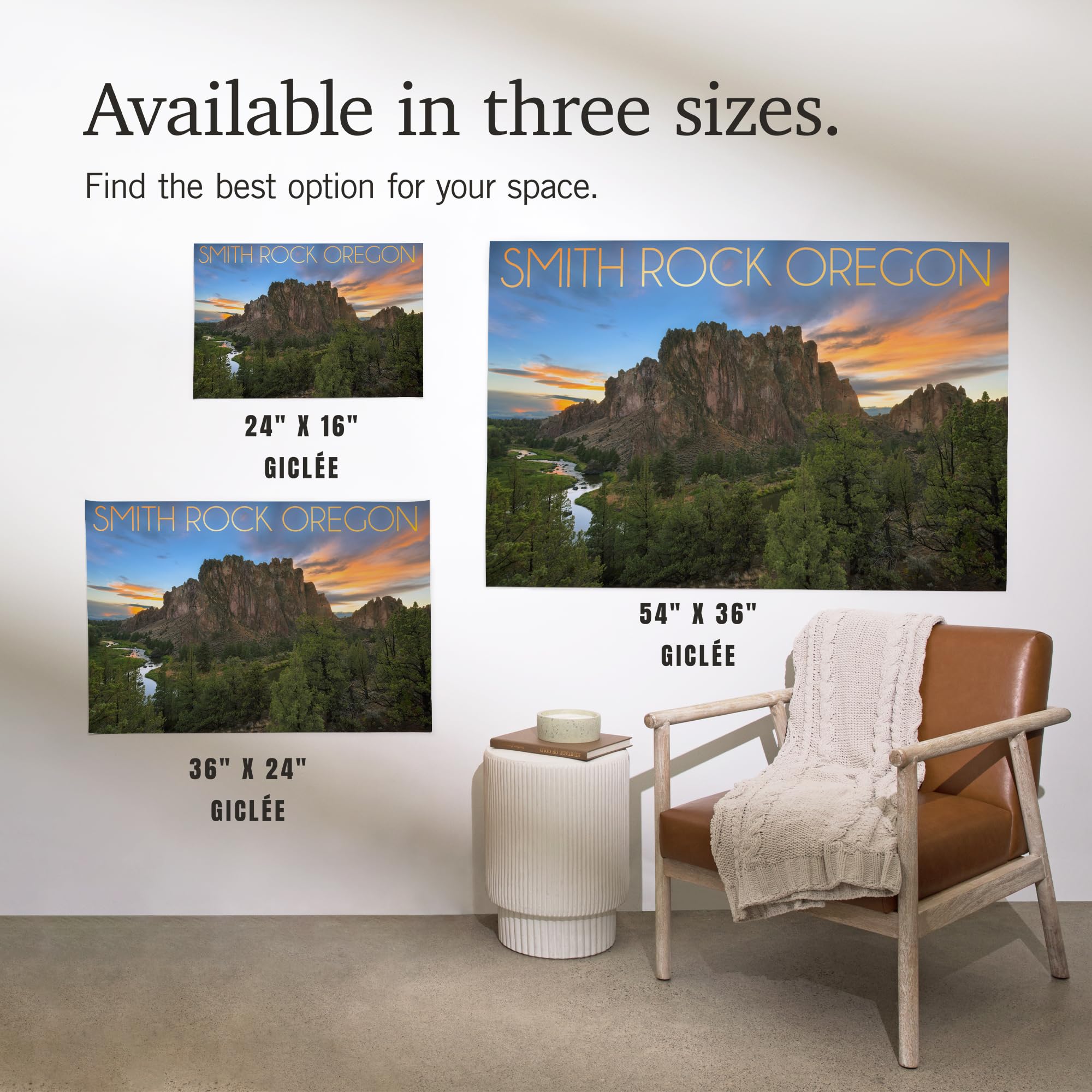 Lantern Press 16x24 Inch Giclee Print - Smith Rock Oregon Landscape Wall Art - Perfect for Home Decor, Office & Living Room