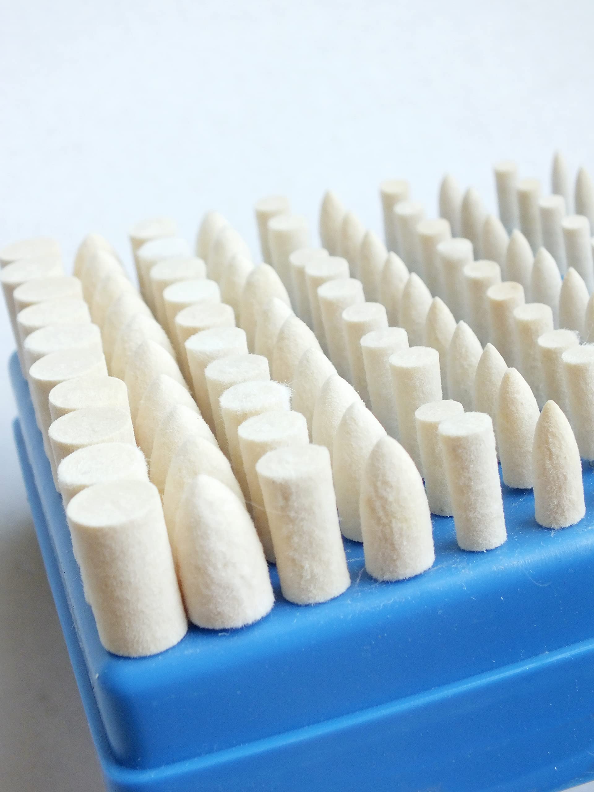 TechDiamondTools 100-Piece Wool Polishing Buffs for Rotary Tools - Mandrel Mounted Buffing Wheels for Metal, Jewelry & Wood Polishing - Perfect for DIY Crafts, Automotive Detailing & Home Improvement Projects