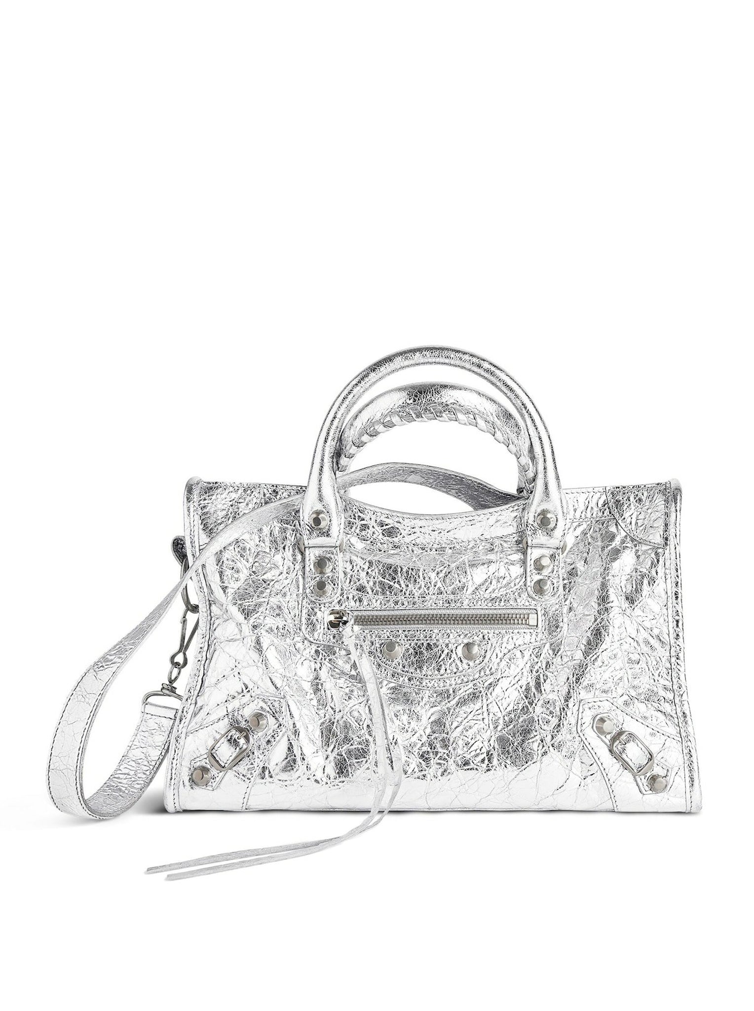 LE CITY Small Metallic Women's Shoulder Bag in Silver - Elegant Crossbody Purse for Work, Party & Evening Out