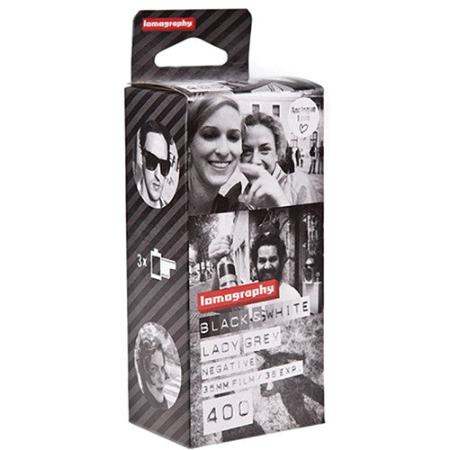 Lomography Lady Grey 400 ISO 35mm Black & White Film - 3 Pack for Street Photography & Vintage Film Cameras