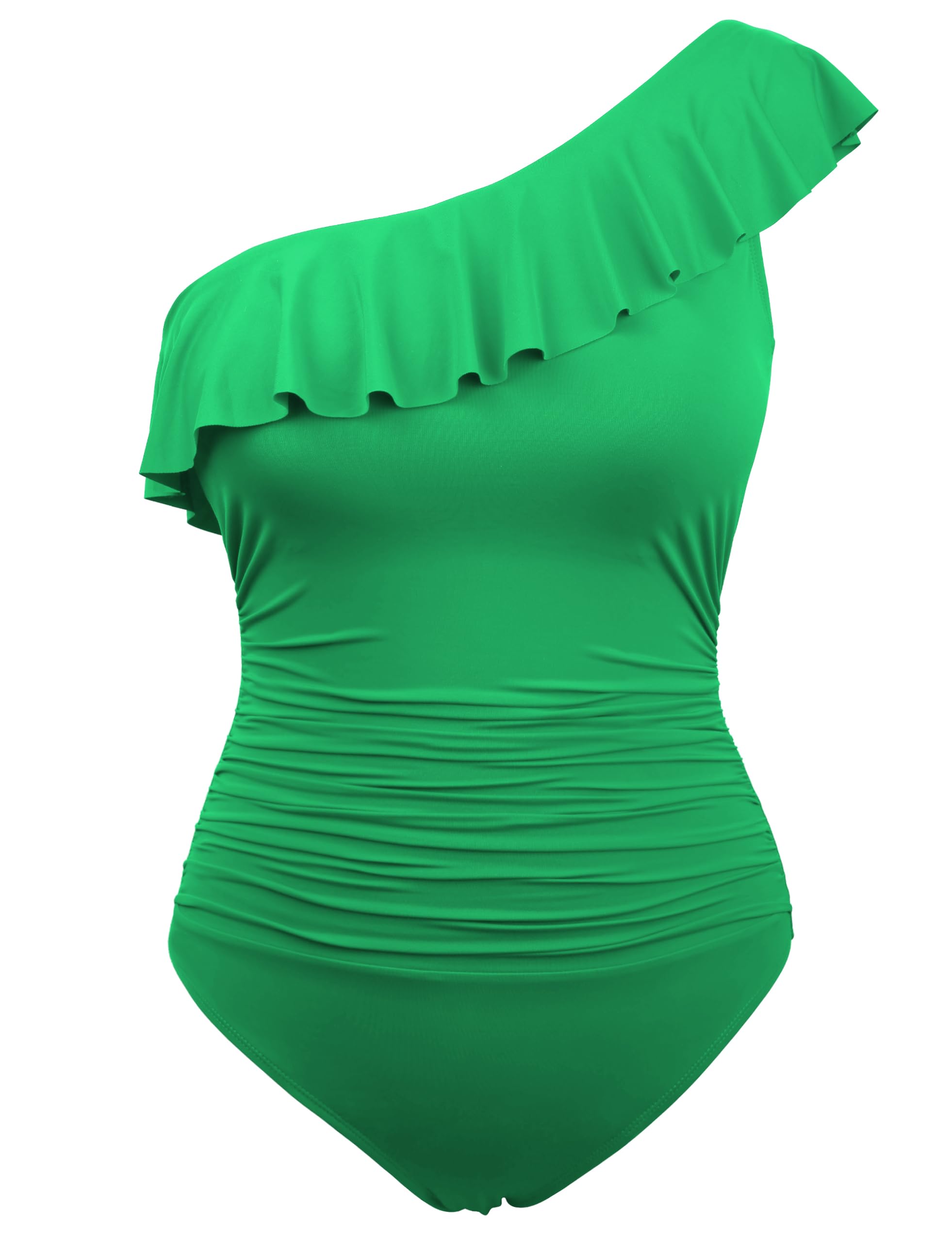 Hilor Women's One Piece Swimsuit - Tummy Control Asymmetric One Shoulder Bathing Suit for Women | Beach Vacation, Pool Party, Summer Swimwear