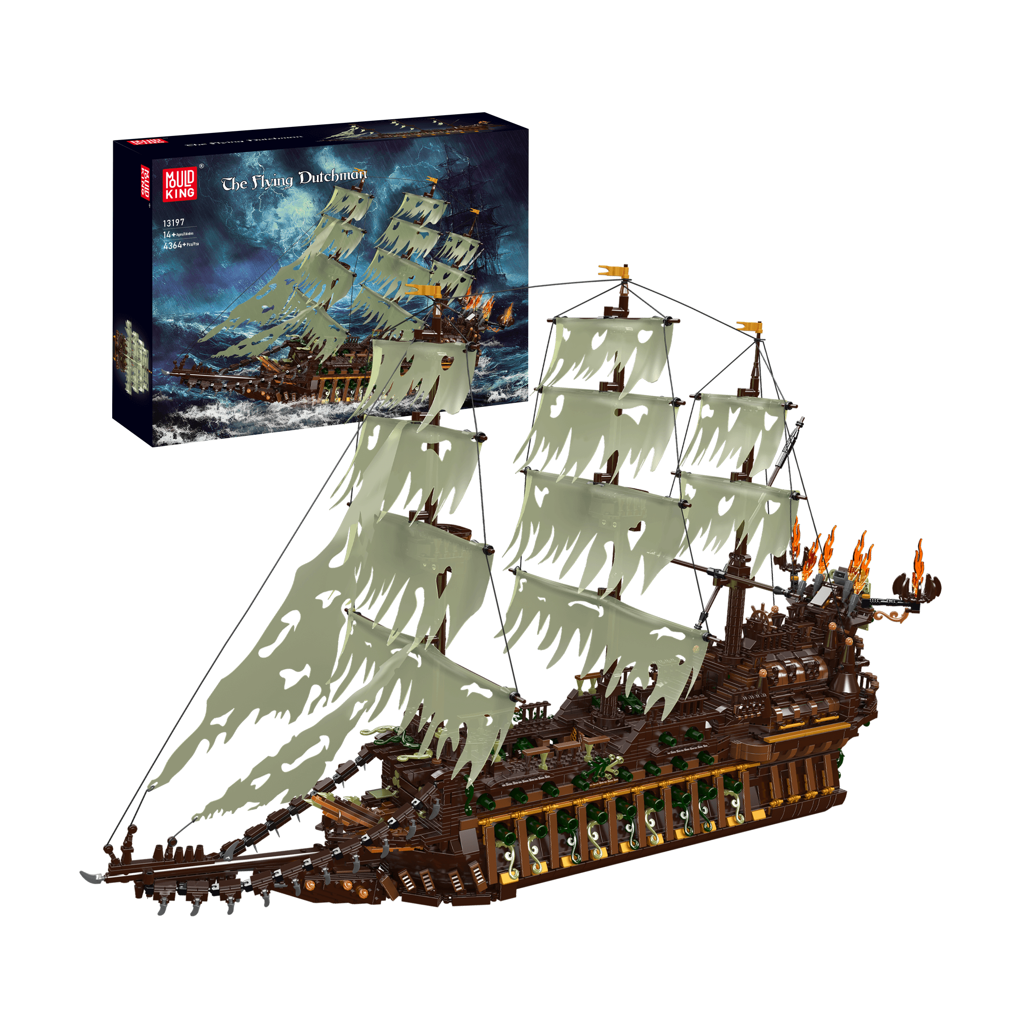 Mould King 13197 The Flying Dutchman Pirate Ship Model Building Kit | 4,364 PCS Blocks | Collectible Display Model for Adults & Teens | Perfect for Home Decor, Gifts & Creative Play