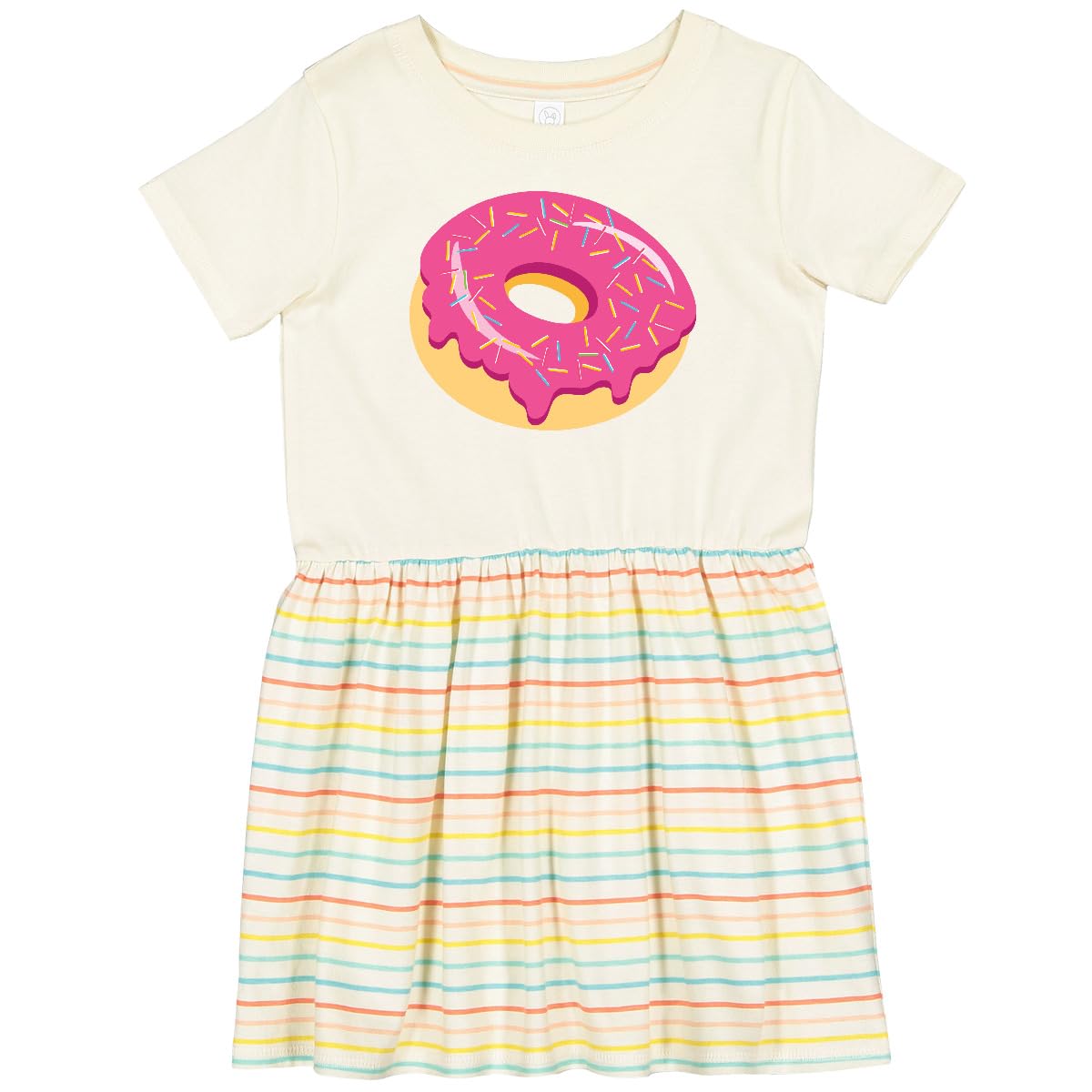 Inktastic Pink Donut with Sprinkles Toddler Dress - Cute Girls' Birthday Outfit for Parties, Photo Shoots & Casual Wear