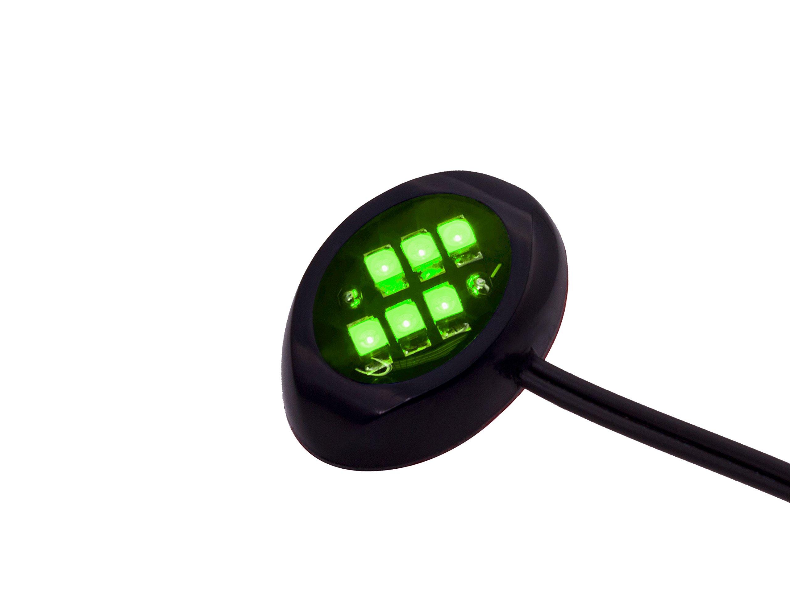 Oznium Round Black LED Modules with Green Light - High Brightness LED for Home, Car, and DIY Lighting Projects