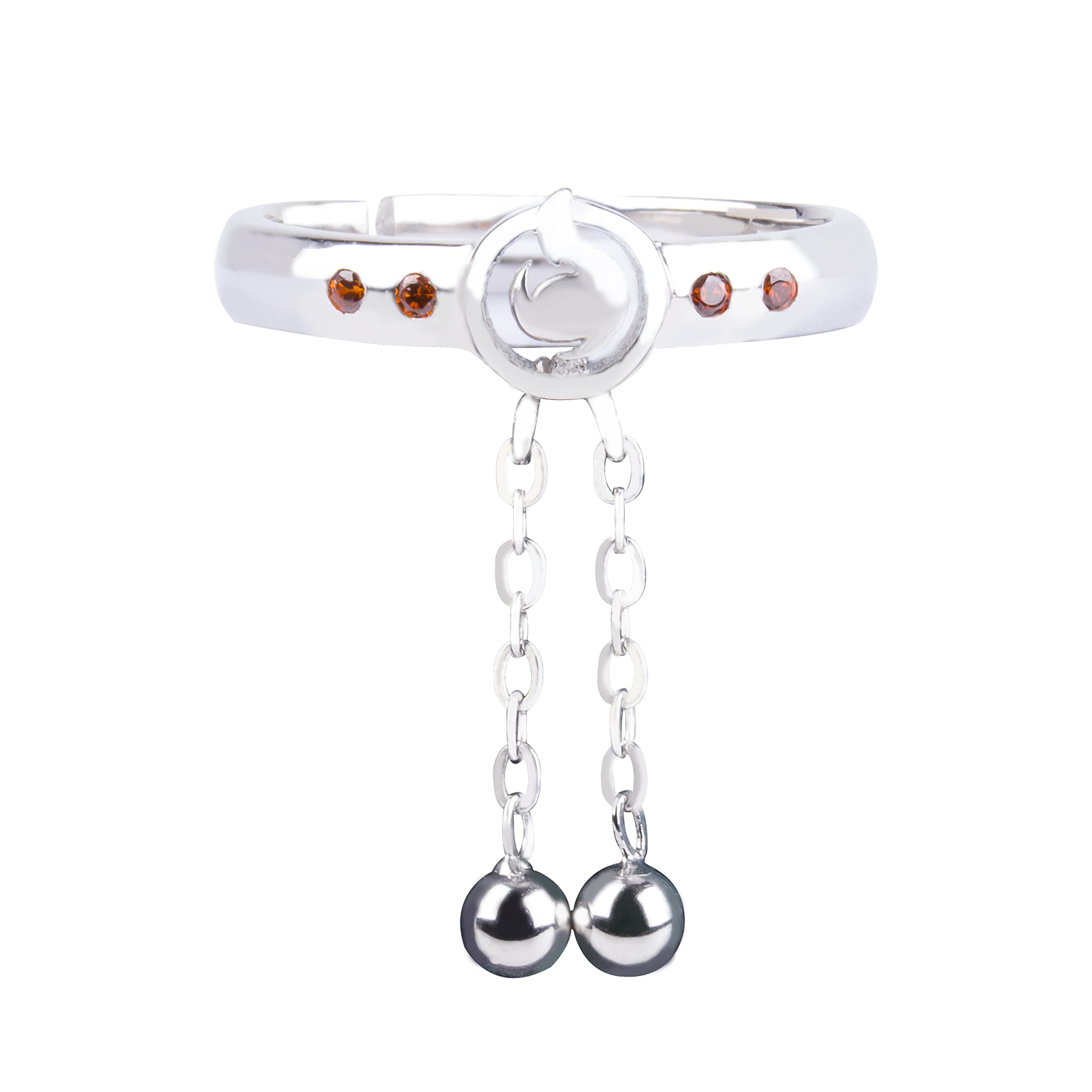 Hell Girl Enma Ai S925 Sterling Silver Ring for Men - Anime Cosplay Jewelry, Adjustable & Durable - Perfect for Halloween, Conventions & Anime Lovers