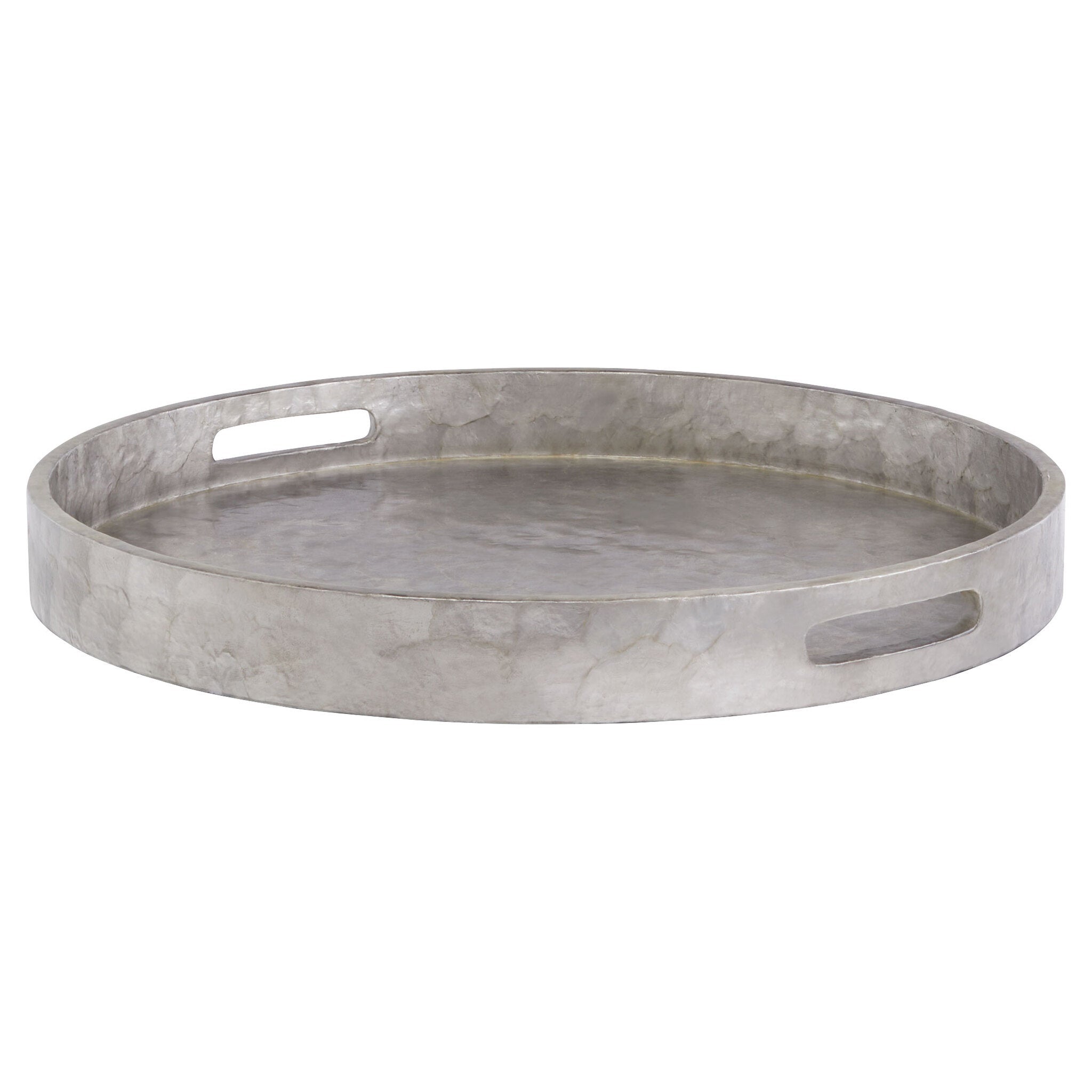 Cyan Design 11689 Triton 24 Inch Round Tray - Smoke Finish Large Decorative Serving Tray for Dining, Coffee Table, or Wall Decor | Perfect for Entertaining, Home Decor, and Gift Giving